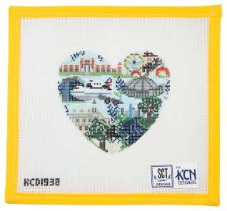 Houston Heart Needlepoint Canvas - Summertide Stitchery - SCT Designs