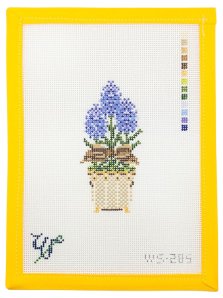 Hyacinth Topiary Needlepoint Canvas - Summertide Stitchery - Wipstitch Needleworks