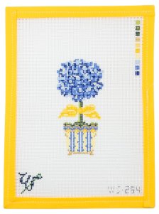 Hydrangea Topiary Needlepoint Canvas - Summertide Stitchery - Wipstitch Needleworks