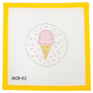 Ice Cream Cone Needlepoint Canvas - Summertide Stitchery - Mary Cam Designs