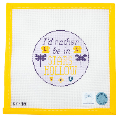 I'd Rather Be In Stars Hollow Needlepoint Canvas - Summertide Stitchery - Atlantic Blue Canvas