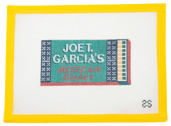 Joe T Garcia's Restaurant Matchbook Needlepoint Canvas - Summertide Stitchery - Spruce St. Studio
