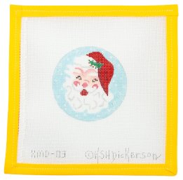 Jolly Santa Needlepoint Canvas - Summertide Stitchery - Kate Dickerson