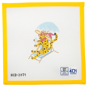 La Dolce Vita Riviera Cheetah Needlepoint Canvas - Summertide Stitchery - SCT Designs
