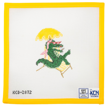 La Dolce Vita Riviera Crocodile Needlepoint Canvas - Summertide Stitchery - SCT Designs