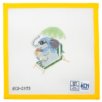 La Dolce Vita Riviera Elephant Needlepoint Canvas - Summertide Stitchery - SCT Designs