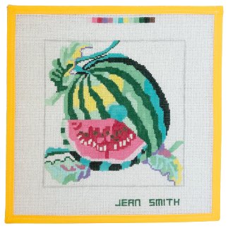 Large Watermelon Needlepoint Canvas - Summertide Stitchery - Jean Smith