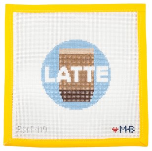 Latte Round Needlepoint Canvas - Summertide Stitchery - LoveMHB Studio