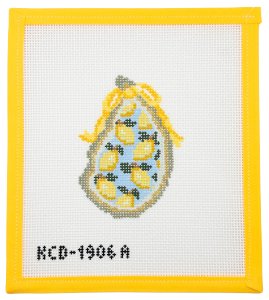 Lemon Gilded Oyster Needlepoint Canvas - Summertide Stitchery - KCN Designs