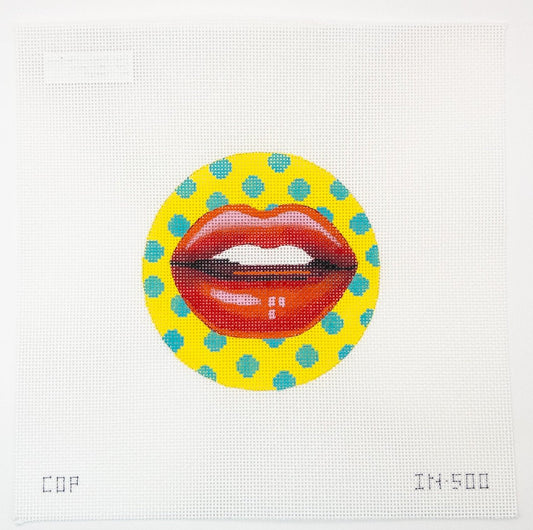Lips Needlepoint Canvas | IN500 - Summertide Stitchery - Colors of Praise