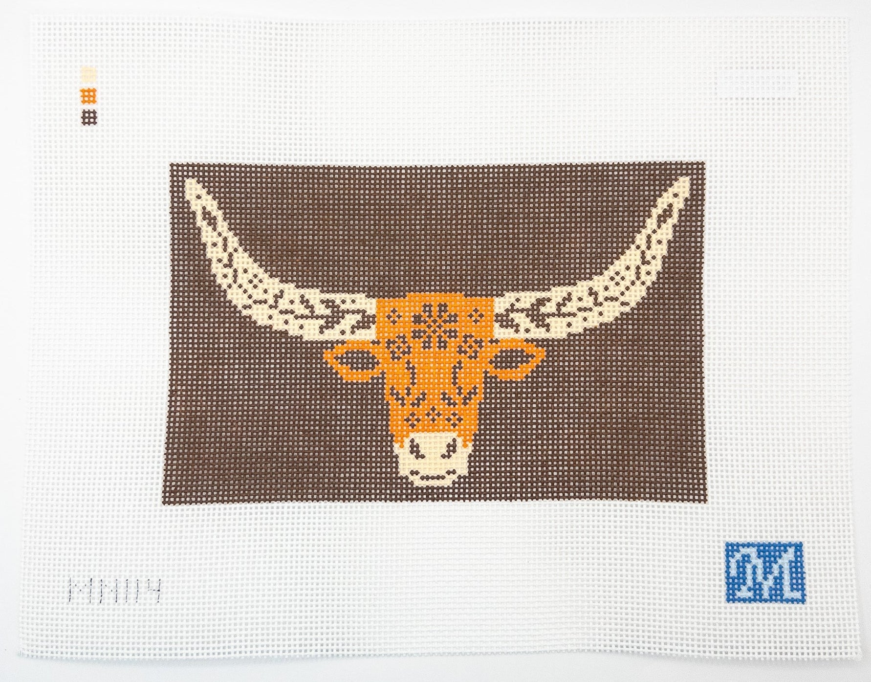 Longhorn Needlepoint Canvas - Summertide Stitchery - Maura Nolan Designs