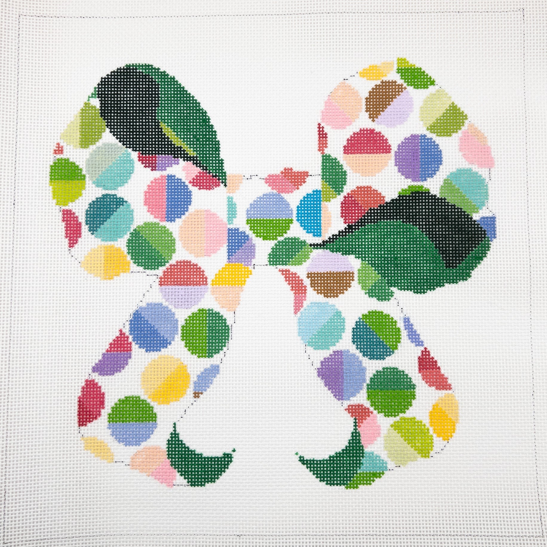 Lulu Bow Needlepoint Canvas - Summertide Stitchery - The Collection Designs