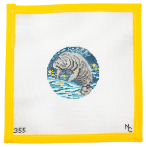 Manatee Needlepoint Canvas - Summertide Stitchery - Needle Crossings