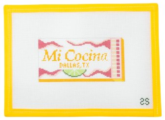 Mi Cocina Restaurant Matchbook Needlepoint Canvas - Summertide Stitchery - Spruce St. Studio