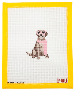 Mini Fab Pup Chocolate Lab Needlepoint Canvas - Summertide Stitchery - Poppy J Stitches
