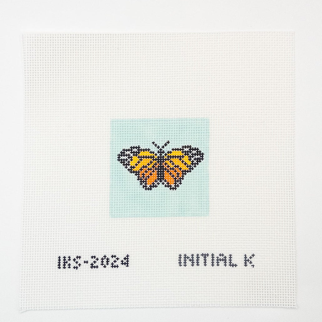 Mini Monarch Needlepoint Canvas - Summertide Stitchery - Initial K Studio