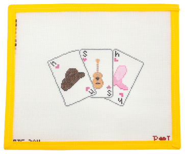 Nashville Playing Cards Needlepoint Canvas - Summertide Stitchery - Poppy J Stitches
