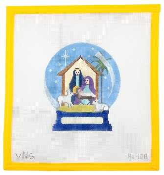 Nativity Snow Globe Needlepoint Canvas - Summertide Stitchery - VNG Canvas