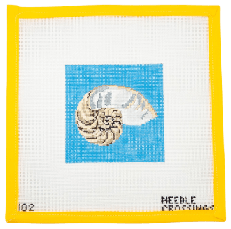 Shell Needlepoint Chart Nautilus Shell Needlepoint Canvas | Summertide Stitchery