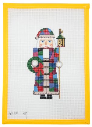 Nutcracker Patchwork Santa Needlepoint Canvas - Summertide Stitchery - Susan Roberts