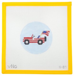 Patriotic Jeep Needlepoint Canvas - Summertide Stitchery - VNG Canvas