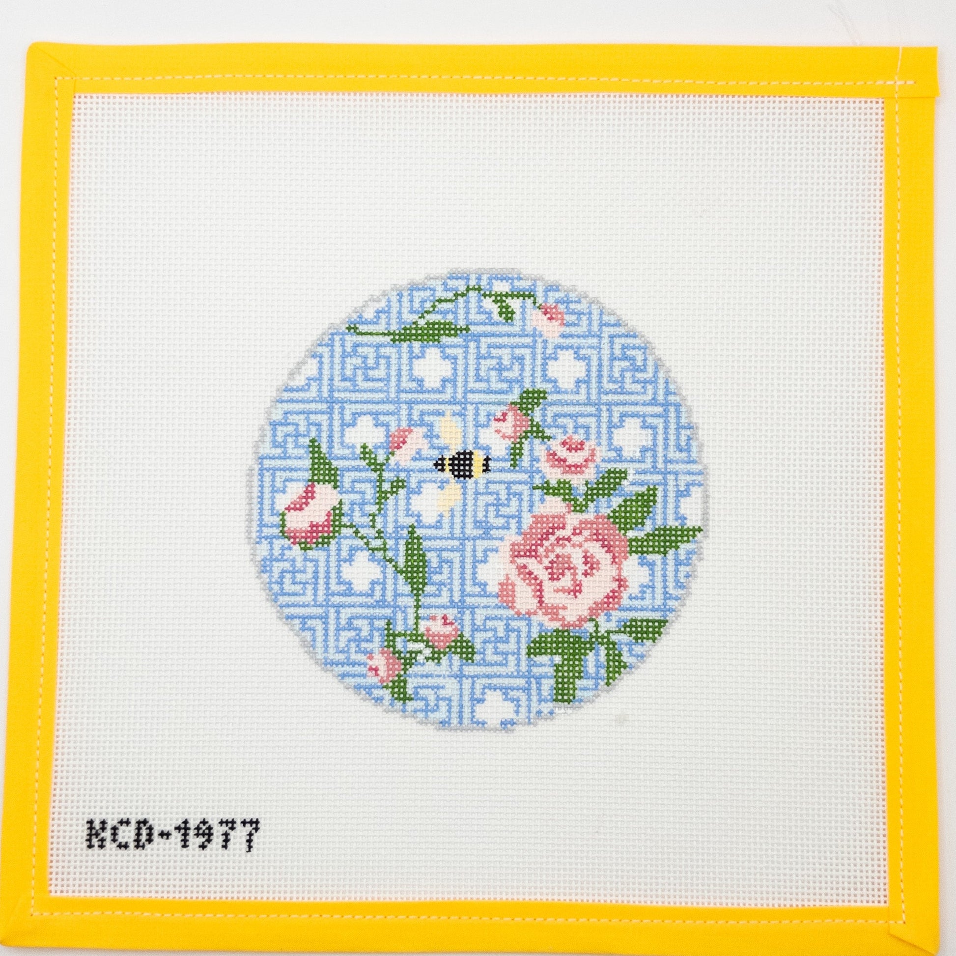 Peonies on Kristen Round - Summertide Stitchery - KCN Designs