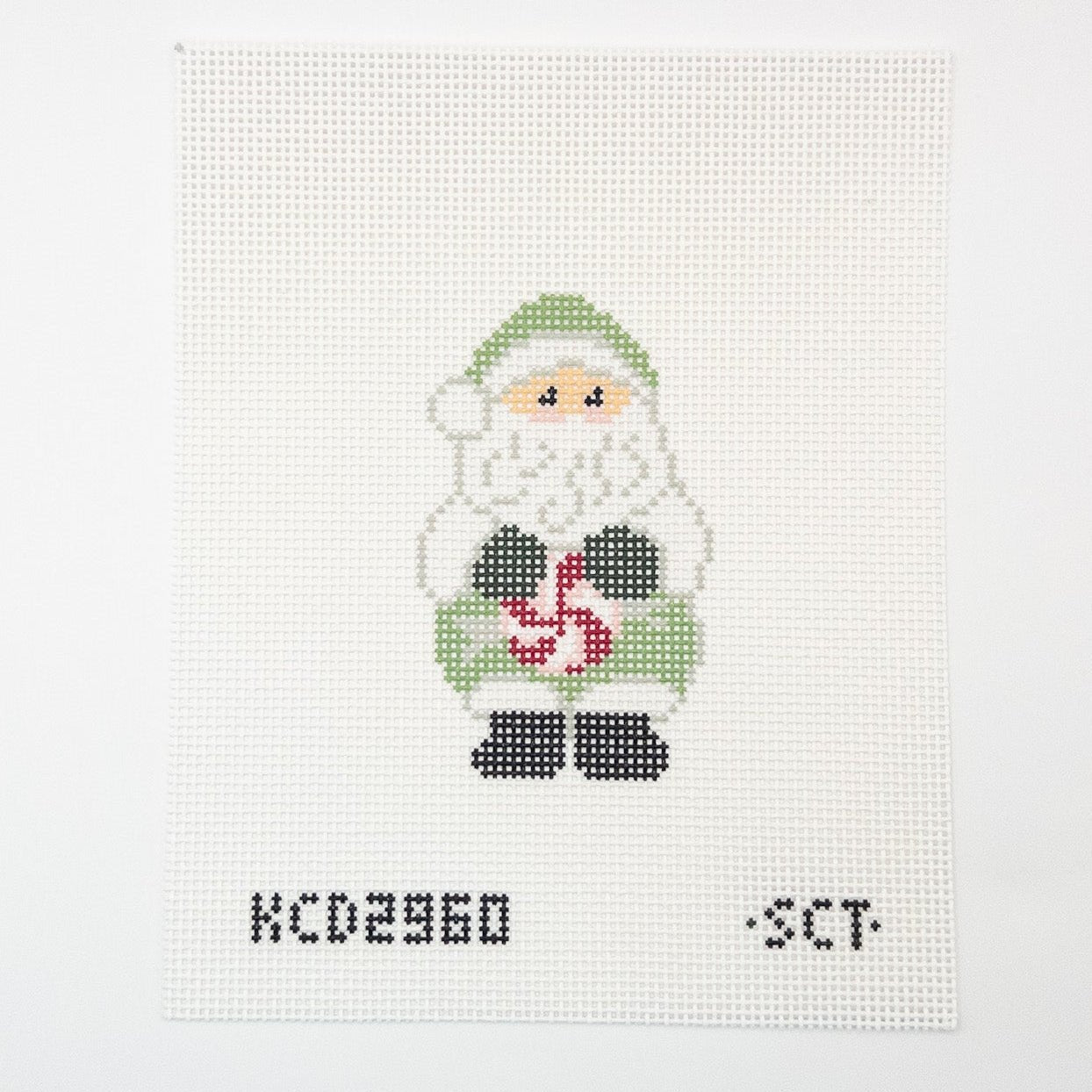 Peppermint Santa Needlepoint Canvas | Summertide Stitchery