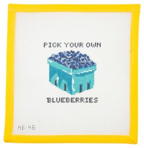 Pick Your Own Blueberries Needlepoint Canvas - Summertide Stitchery - Alice & Blue