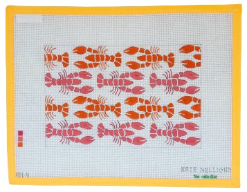 Pink and Red Lobsters Needlepoint Canvas - Summertide Stitchery - The Collection Designs