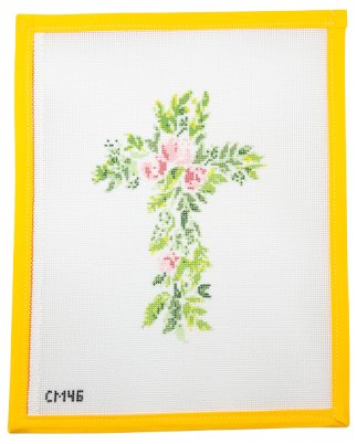 Pink Cross Needlepoint Canvas - Summertide Stitchery - Camilla Moss