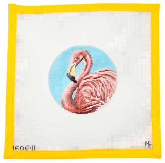 Pink Flamingo Needlepoint Canvas - Summertide Stitchery - Needle Crossings