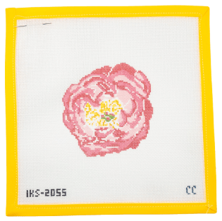 Pink Peony Needlepoint Canvas - Summertide Stitchery - Initial K Studio