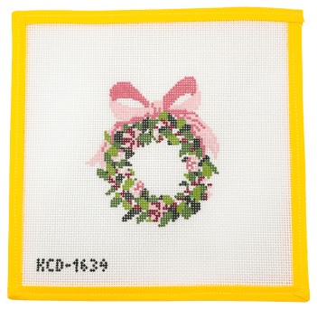 Pink Wreath with Candy Needlepoint Canvas - Summertide Stitchery - SCT Designs