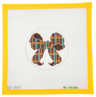 Plaid Mini Bow Needlepoint Canvas - Summertide Stitchery - The Collection Designs