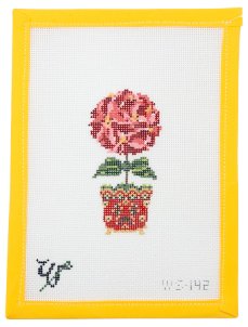 Poinsettia Topiary Needlepoint Canvas - Summertide Stitchery - Wipstitch Needleworks