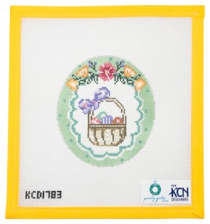 Polka Dot Easter Vignette Basket Oval - Summertide Stitchery - KCND