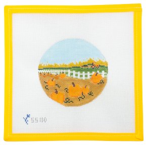 Pumpkin Patch Needlepoint Canvas - Summertide Stitchery - Stitch Style Needlepoint