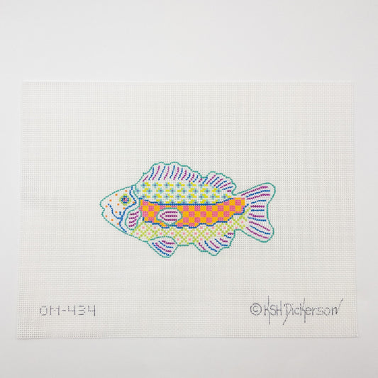 Purple and Yellow Fish Needlepoint Canvas - Summertide Stitchery - Kate Dickerson