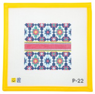 Purple Summer Portuguese Tile Needlepoint Canvas - Summertide Stitchery - Lauren Bloch Designs