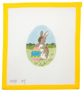 Rabbit with Egg Needlepoint - Summertide Stitchery - Susan Roberts