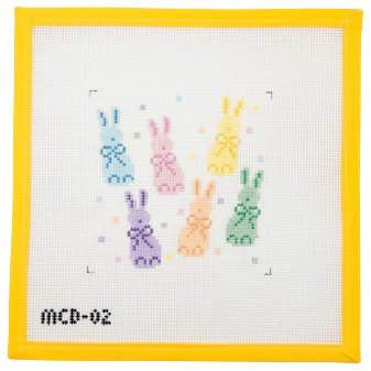 Rainbow Bunnies Needlepoint Canvas - Summertide Stitchery - Mary Cam Designs