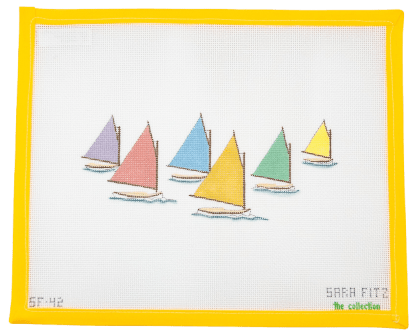 Rainbow Fleet Needlepoint Canvas - Summertide Stitchery - Sara Fitz