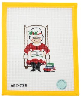 Reading Mrs. Claus - Summertide Stitchery - Atlantic Blue Canvas