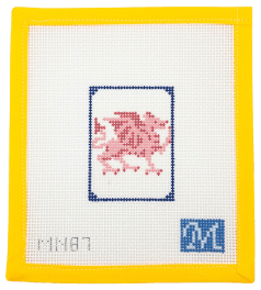 Red Dragon Tile Needlepoint Canvas - Summertide Stitchery - Maura Nolan Designs