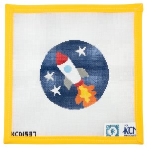 Rocket Round Needlepoint Canvas - Summertide Stitchery - Jennifer Hall