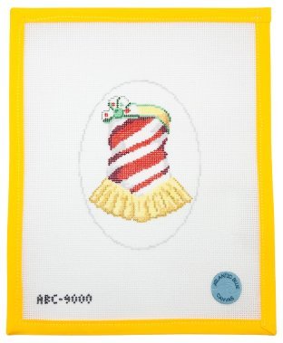 Rockette Candy Cane Christmas Dress Needlepoint Canvas - Summertide Stitchery - Atlantic Blue Canvas