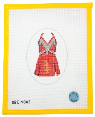 Rockette Christmas Dress Needlepoint Canvas - Summertide Stitchery - Atlantic Blue Canvas