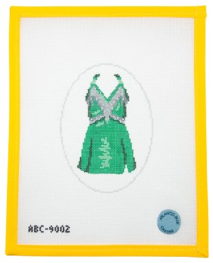 Rockette Christmas Dress Needlepoint Canvas - Summertide Stitchery - Atlantic Blue Canvas