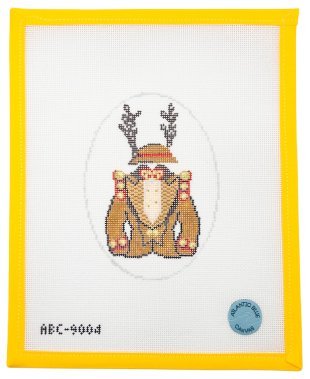 Rockette Reindeer Outfit Needlepoint Canvas - Summertide Stitchery - Atlantic Blue Canvas