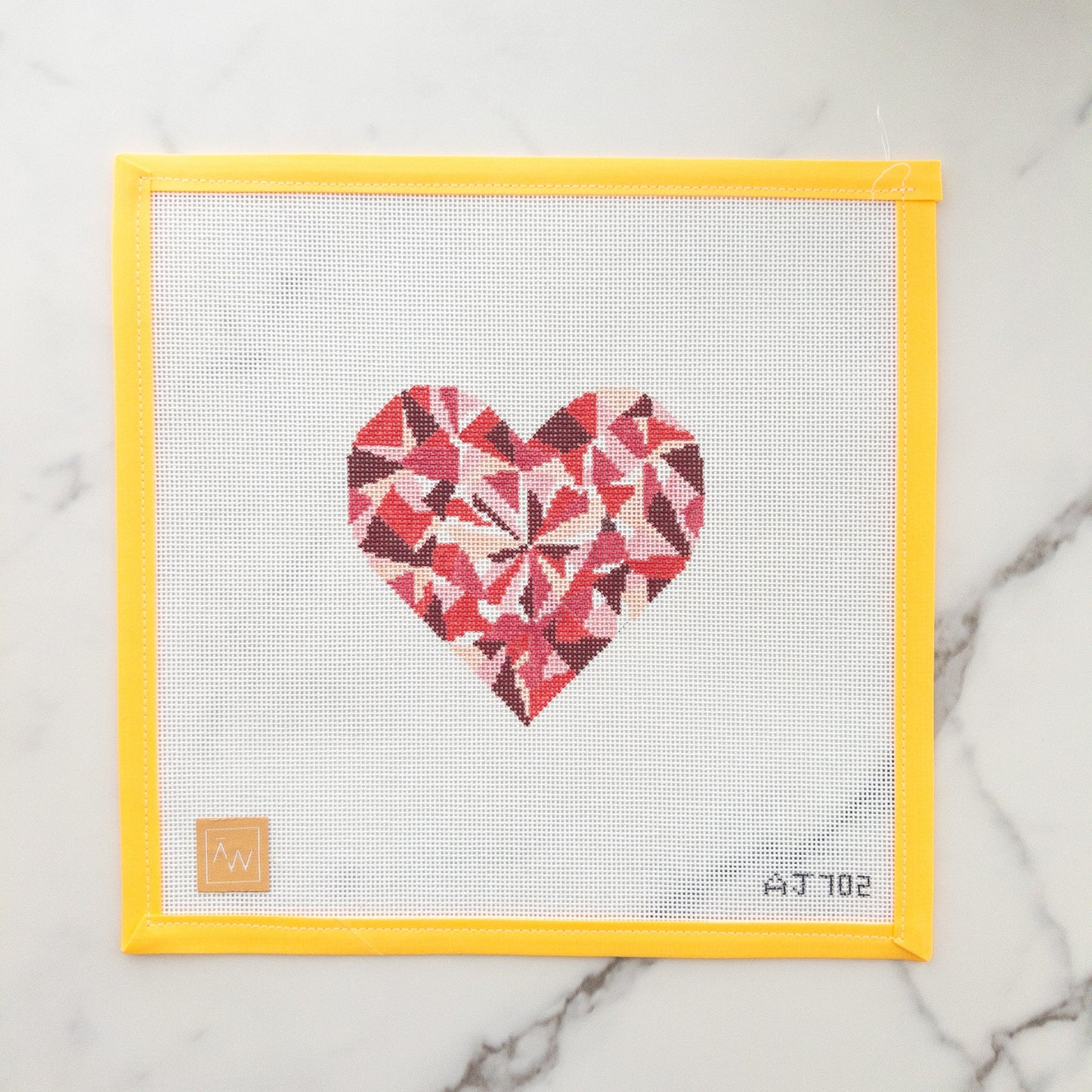 Ruby Heart Needlepoint Canvas - Summertide Stitchery - Audrey Wu